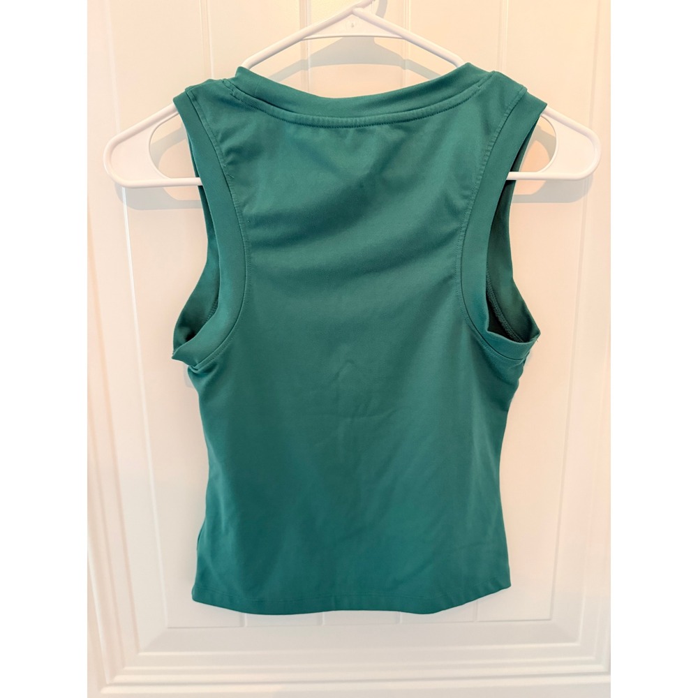 A New Day Women Forest Green Sleeveless Crew Neck Tank Top Small Racerback Style - Picture 2 of 3